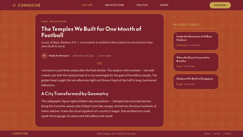 Qatar World Cup 2022 — Web · article