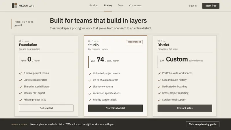Msheireb Doha — Web · pricing