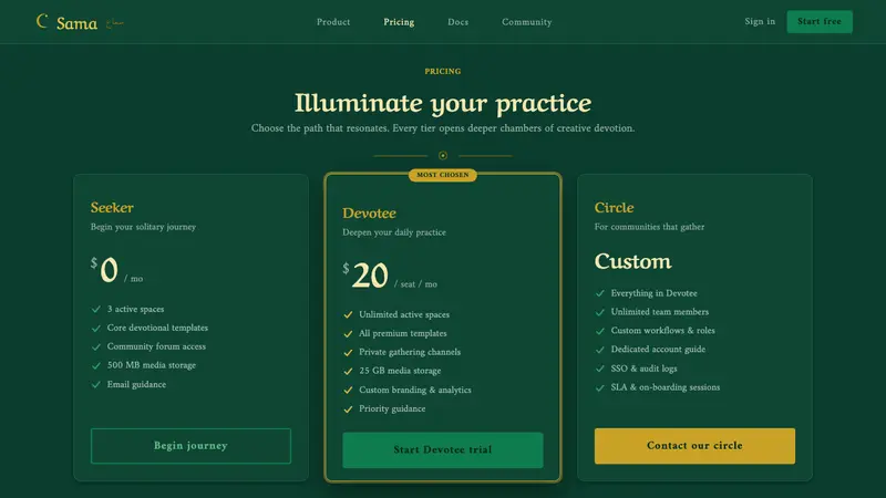 Qawwali Devotional — Web · pricing