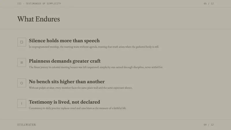 Quaker Plain Style — Slides · content