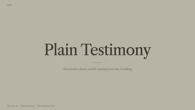 Quaker Plain Style — Slides · cover