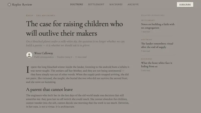 Raised by Wolves — Web · article
