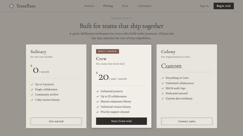 Raised by Wolves — Web · pricing