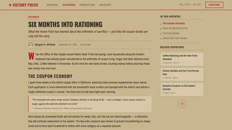 Wartime Ration Coupon — Web · article