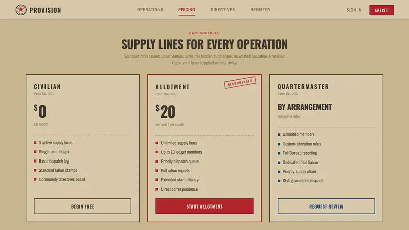 Wartime Ration Coupon — Web · pricing