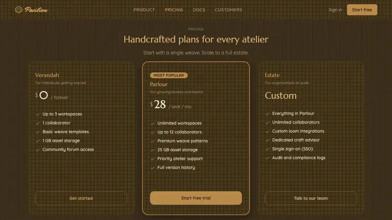Rattan & Wicker — Web · pricing