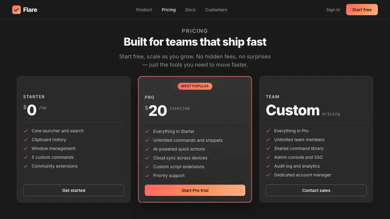 Raycast 2024 — Web · pricing
