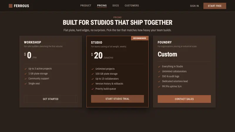 RCR Weathering Steel — Web · pricing