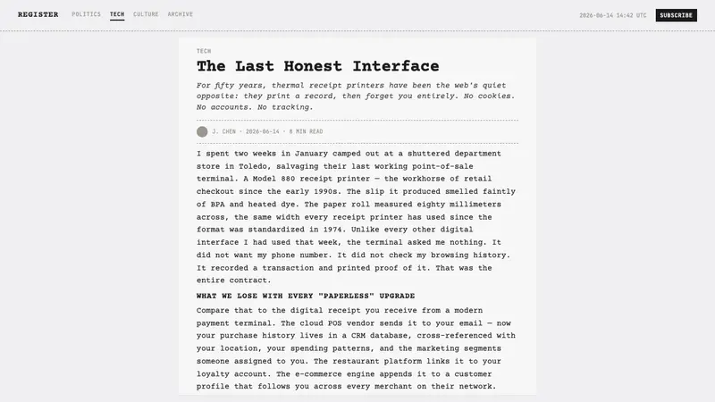 Thermal Receipt Mono — Web · article