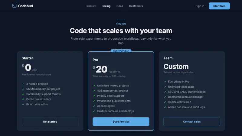 Replit Browser IDE Blue — Web · pricing
