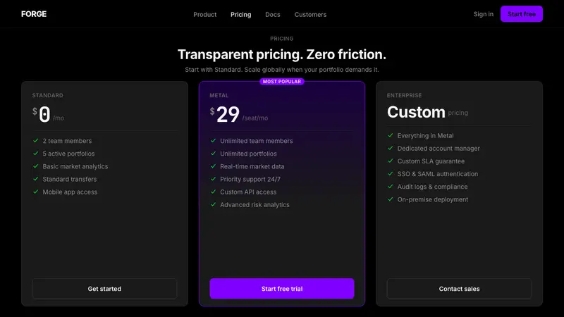Revolut Black Finance — Web · pricing