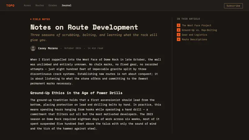 Climbing Topo Map — Web · article
