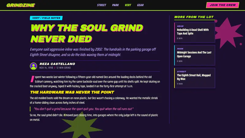 90s Aggressive Inline Skate — Web · article