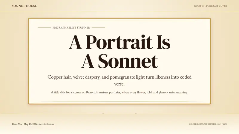 Rossetti — Pre-Raphaelite Stunner — Slides · cover