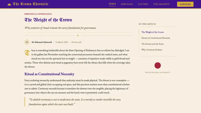 British Royal Monarchy — Web · article