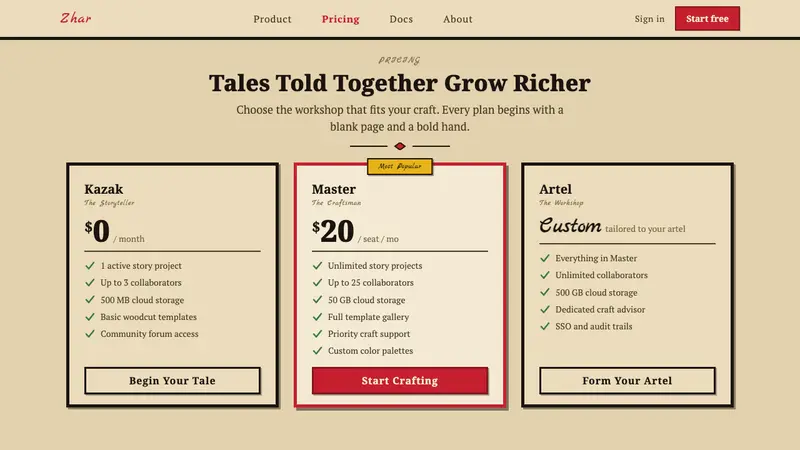 Russian Lubok — Web · pricing