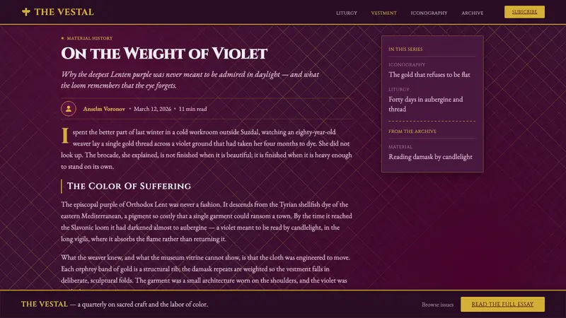 Russian Orthodox Vestment — Web · article