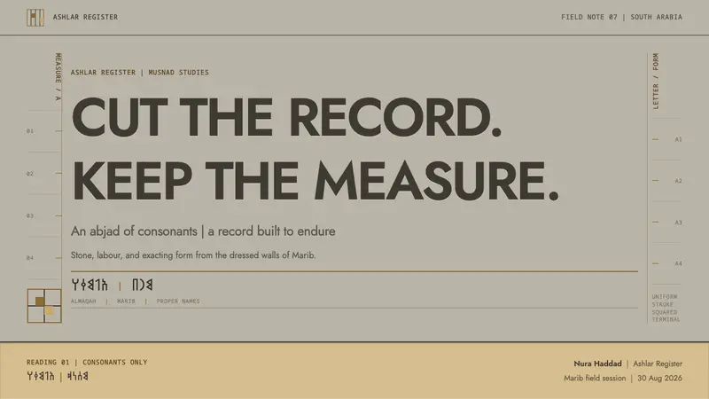 Sabaean Inscription — Slides · cover