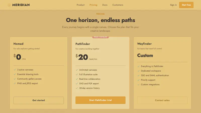 Sable (Mœbius) — Web · pricing