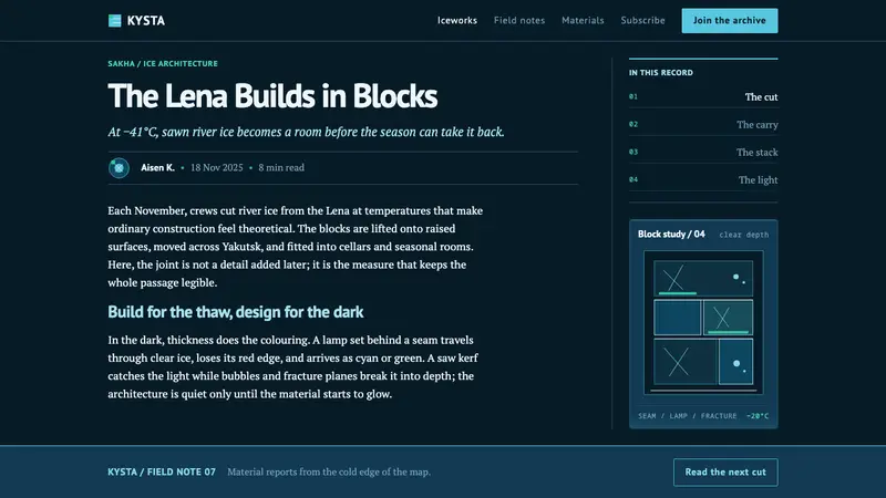 Sakha Ice Architecture — Web · article