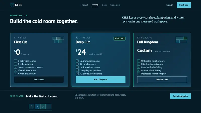 Sakha Ice Architecture — Web · pricing