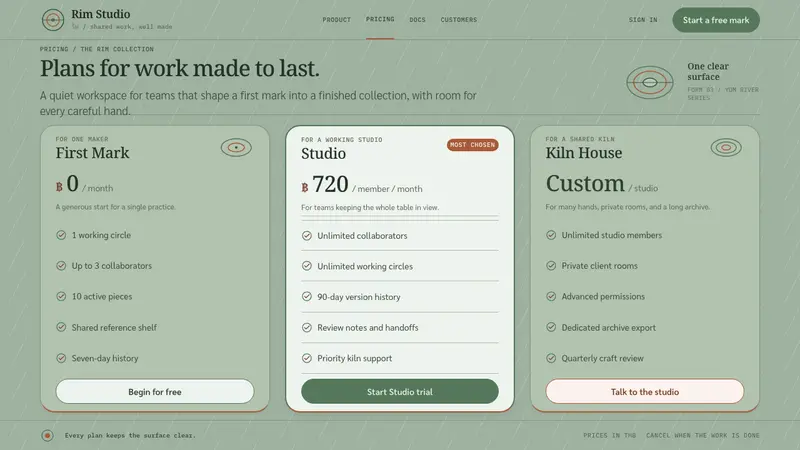 Sangkhalok Celadon — Web · pricing