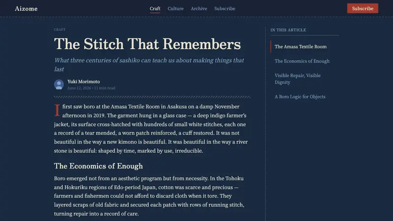 Sashiko Boro — Web · article