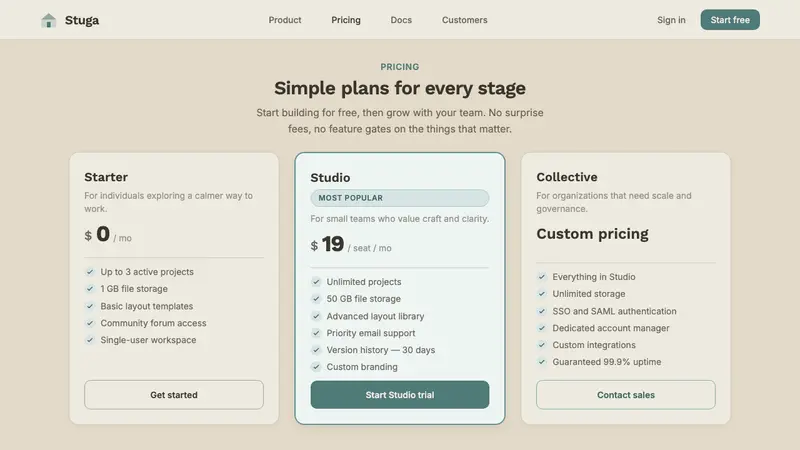 Scandinavian Hygge — Web · pricing
