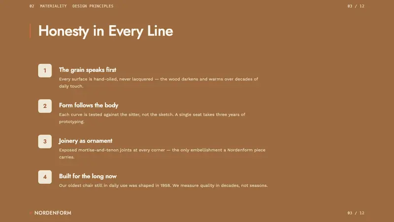 Scandinavian Teak Modern — Slides · content