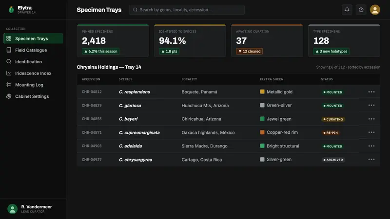 Iridescent Scarab Drawer — Web · dashboard