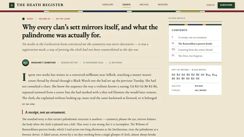 Scottish Tartan — Web · article