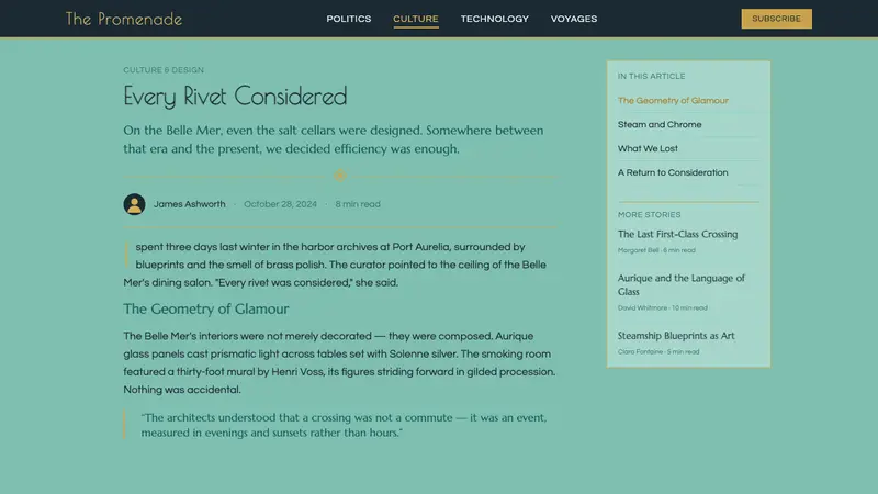 Ocean Liner Seafoam — Web · article