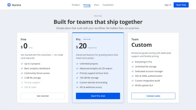 OS UI Humanist — Web · pricing