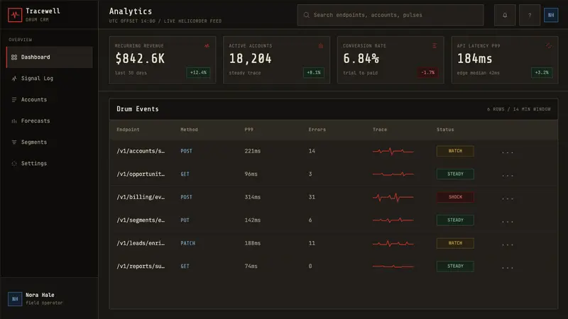 Seismograph Trace — Web · dashboard