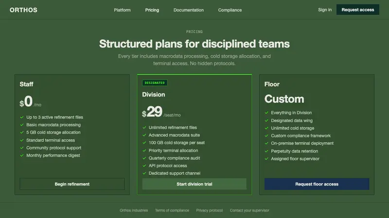 Severance Lumon — Web · pricing