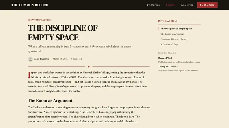 Shaker Broadside Print — Web · article