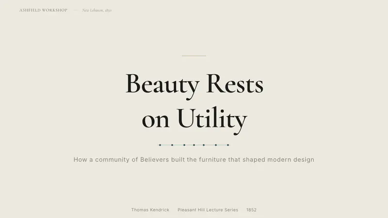 Shaker Furniture 1850 — Slides · cover
