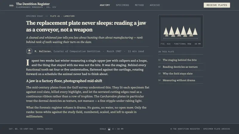Shark Jaw & Dentition — Web · article