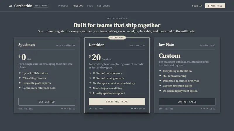 Shark Jaw & Dentition — Web · pricing