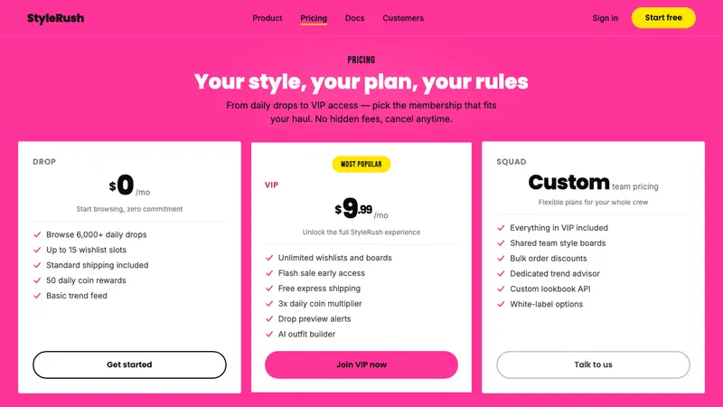 Shein Fast Fashion — Web · pricing