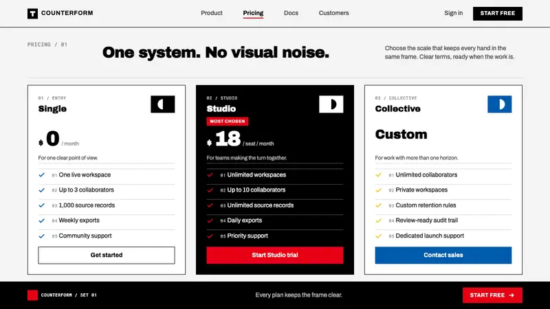 Shigeo Fukuda Optical — Web · pricing