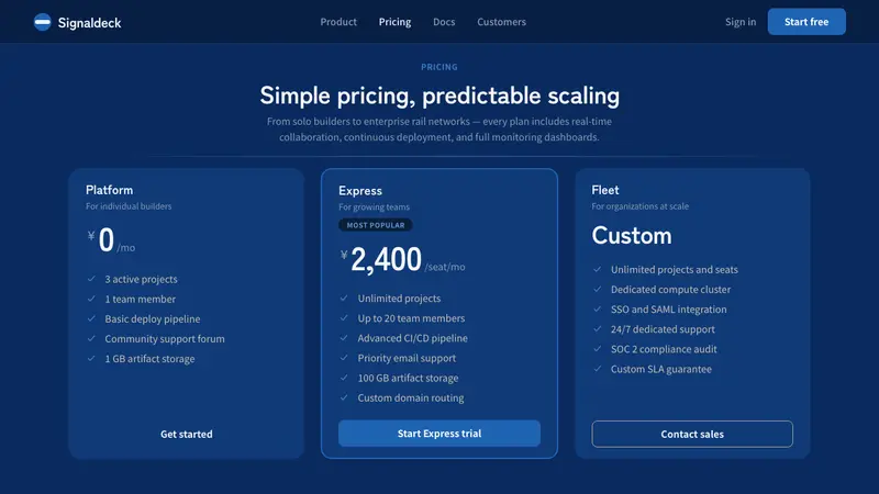 Shinkansen Bullet — Web · pricing