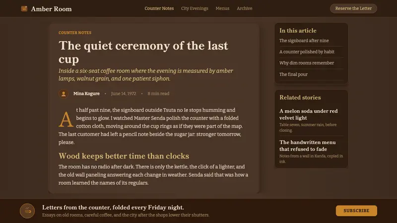 Shōwa Kissaten — Web · article