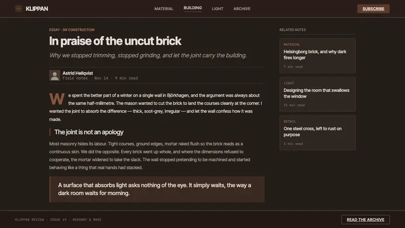 Lewerentz Dark Brick — Web · article