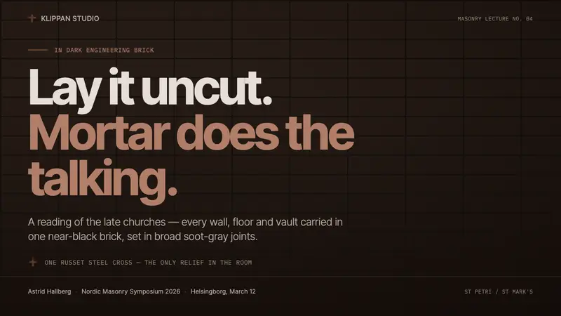 Lewerentz Dark Brick — Slides · cover