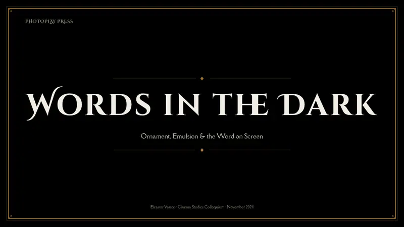 Silent Film Intertitle — Slides · cover