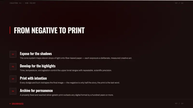 Silver Gelatin Darkroom — Slides · content