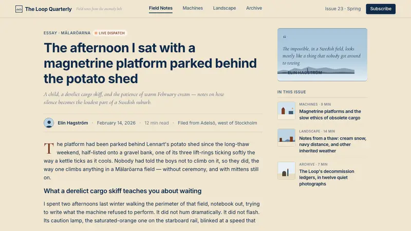 Simon Stålenhag — Tales from the Loop — Web · article