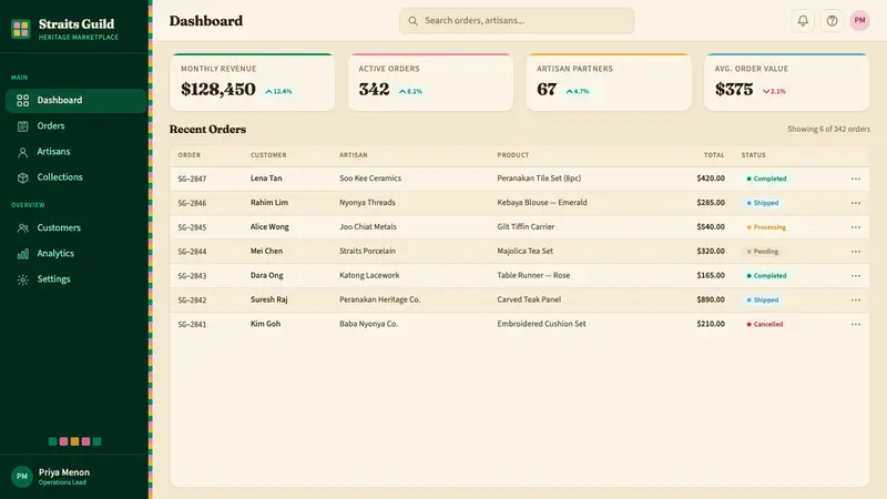 Peranakan Shophouse Tile (Joo Chiat) — Web · dashboard