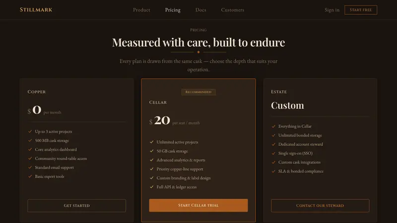 Single Malt Scotch — Web · pricing